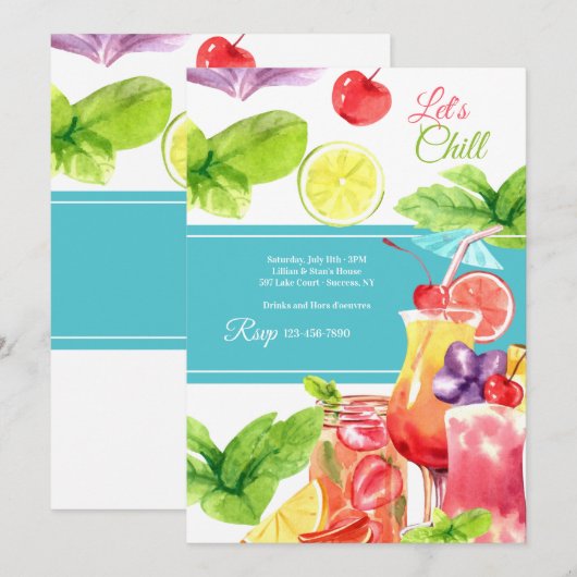 レッツチル夏期 招待状 (正面/裏面)