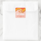 レッツディスコレトロ70sレッドオレンジ誕生日パーティー スクエアシール (バッグ)