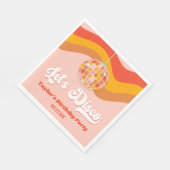 レッツディスコレトロ70sレッドオレンジ誕生日パーティー スタンダードランチョンナプキン (角)