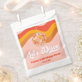 レッツディスコレトロ70sレッドオレンジ誕生日パーティー フェイバーバッグ