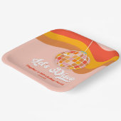 レッツディスコレトロ70sレッドオレンジ誕生日パーティー ペーパープレート (傾斜あり)