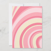 レッツディスコ グルーヴィー ウェーブ レトロ 70年代 ピンク 誕生日 招待状 (裏面)