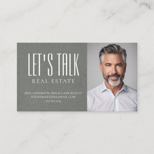 レッツトークエステート実在グレイクラフト紙 名刺 (正面)