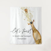 レッツトーストカップル婚約パーティ背景 タペストリー (正面)