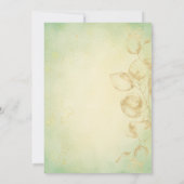 レッツトーストグリーンリーフローラ金ゴールド婚約パーティ 招待状 (裏面)