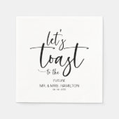 レッツトーストシック書道婚約パーティ スタンダードカクテルナプキン (正面)