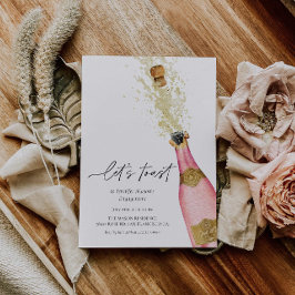 レッツトーストシャンパーニュボトルブライダルシャワー 招待状