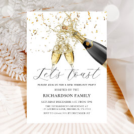 レッツトーストニューイヤーパーティの招待状 招待状