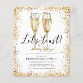 レッツトーストニューイヤーパーティー予算招待状 (正面)