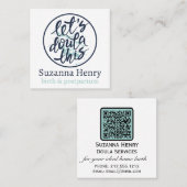 レッツドゥラthis誕生ポストパルタムブルー(ばちゃばちゃ)跳ねる スクエア名刺 (正面/裏面)