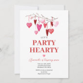 レッツハルーティバレンタインバルーン誕生日 招待状 (正面)