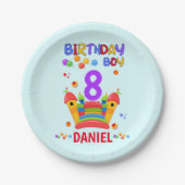 レッツバウンス誕生日ボーイジャンプトランポリンパーティー ペーパープレート (正面)