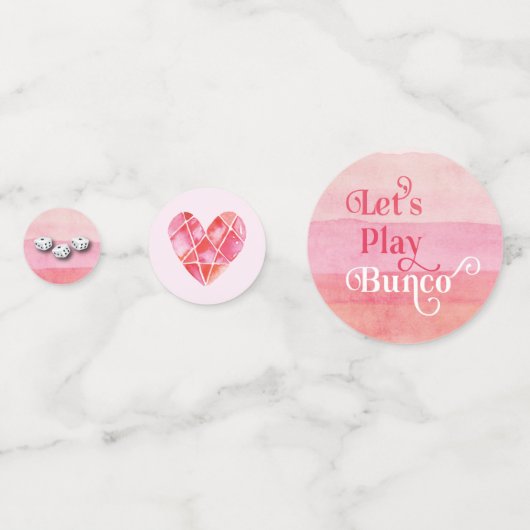 レッツバンコ遊バンタインハートサイコロ水色 コンフェッティ (裏面)