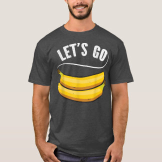 レッツバンナスフルーツバおもしろいナナ引用文スローガン Tシャツ