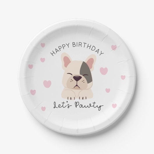 レッツパウィティ紙プレート子犬の誕生日パーティーデコール ペーパープレート (正面)