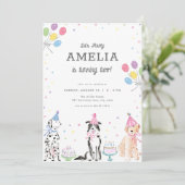 レッツパウィパステルパピードッグ誕生日招待状 招待状 (スタンド正面)