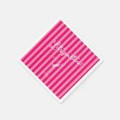 レッツパルティーニはっきりしたホットピンクバチェロレッテ スタンダードカクテルナプキン (角)