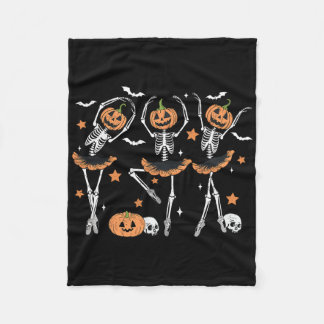 レッツパンプキンスケルトン怖いハロウィーン男性女性ボー フリースブランケット