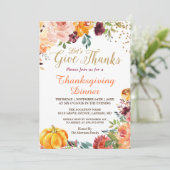 レッツパンプキ与えン感謝してい秋感謝祭ディナー 招待状 (スタンド正面)