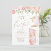 レッツパーティーエレガントフローラ茶パーティー誕生日 招待状 (スタンド正面)