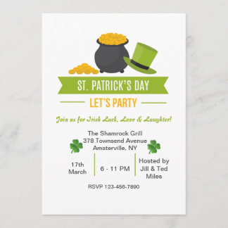レッツパーティーオンセントパトリックズデイ招待状 招待状