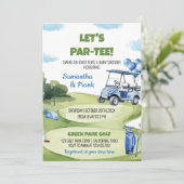 レッツパーティークラシックゴルフボーイパーティーベビーシャワー 招待状 (スタンド正面)