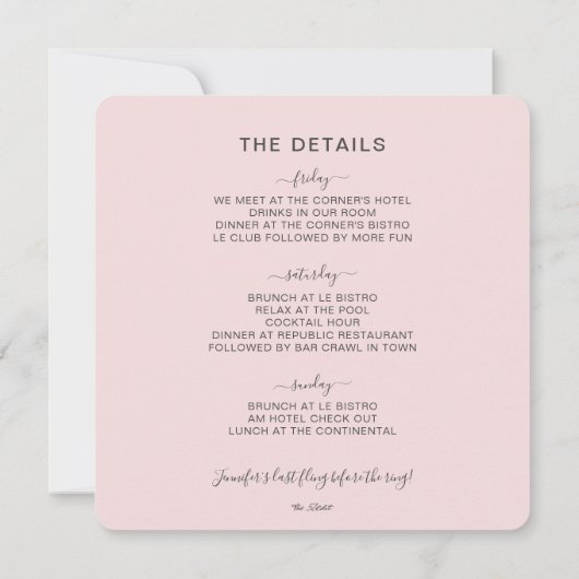 レッツパーティーグレー&赤面バチェロレッテ 招待状 (裏面)