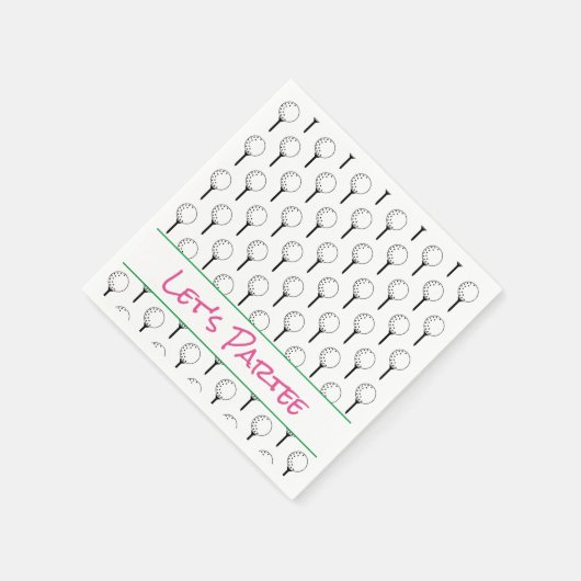 レッツパーティーゴルフティーボールスモダンポーツおもしろい スタンダードカクテルナプキン (角)