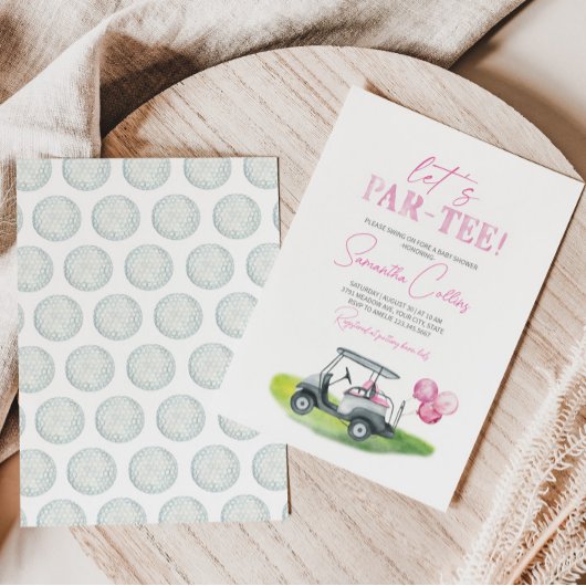 レッツパーティーゴルフテーマベビーシャワー招待状 招待状