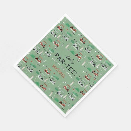 レッツパーティーゴルフテーマ誕生会 スタンダードランチョンナプキン (角)