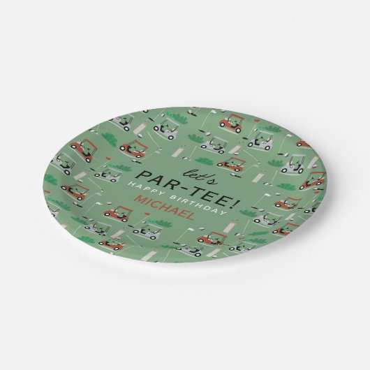 レッツパーティーゴルフテーマ誕生会 ペーパープレート (アングル)