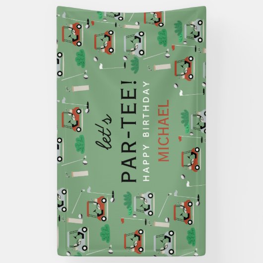 レッツパーティーゴルフテーマ誕生会 横断幕 (縦)