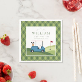 レッツパーティーゴルフパターアーガイルンファースト誕生日 スタンダードカクテルナプキン