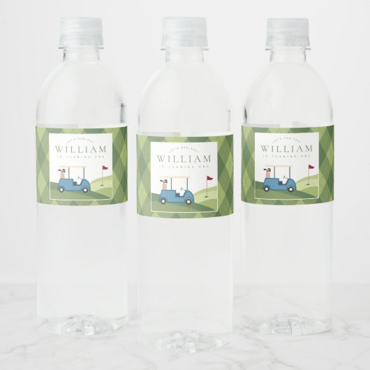 レッツパーティーゴルフパターアーガイルンファースト誕生日 ペットボトルラベル (ボトル)