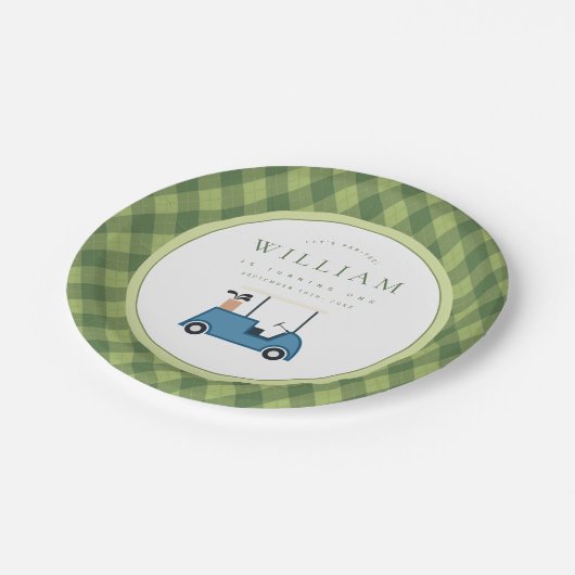 レッツパーティーゴルフパターアーガイルンファースト誕生日 ペーパープレート (アングル)