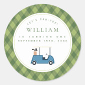 レッツパーティーゴルフパターアーガイルンファースト誕生日 ラウンドシール (正面)