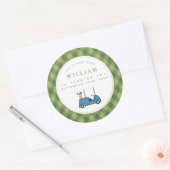 レッツパーティーゴルフパターアーガイルンファースト誕生日 ラウンドシール (封筒)