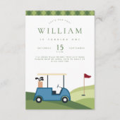 レッツパーティーゴルフパターアーガイルン誕生日 エンクロージャーカード (正面)