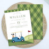 レッツパーティーゴルフパターアーガイルン誕生日 エンクロージャーカード