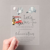 レッツパーティーゴルフベビーシャワースポーツテーマパーティー アクリル招待状 (インサイチュ (ポータブル))