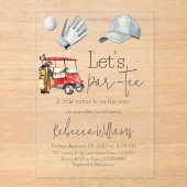 レッツパーティーゴルフベビーシャワースポーツテーマパーティー アクリル招待状 (正面)
