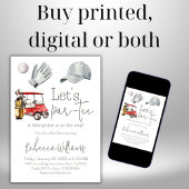 レッツパーティーゴルフベビーシャワースポーツテーマパーティー 招待状