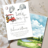 レッツパーティーゴルフベビーシャワースポーツテーマパーティー 招待状