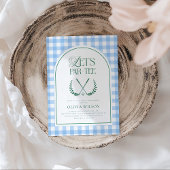 レッツパーティーゴルフボーイ名門私立校風のベビーシャワー 招待状