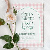 レッツパーティーゴルフモダンブライダルシャワー 招待状