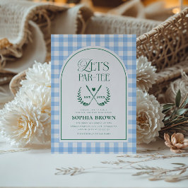 レッツパーティーゴルフモダンブライダルシャワー 招待状