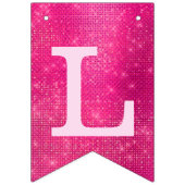 レッツパーティーシックホットピンク・グラム・おもしろい・ダイヤモンド・スパークル バンティングフラッグ (第3の旗)