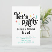 レッツパーティーシンプル誕生日招待状 招待状 (スタンド正面)