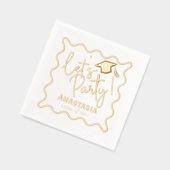 レッツパーティースクリプトおもしろい大学院博士課程卒業パーティー 箔ナプキン (左)