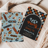 レッツパーティースケートボード誕生日招待状 招待状